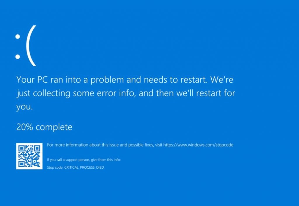Blue Screen of Death due to hard disk failure