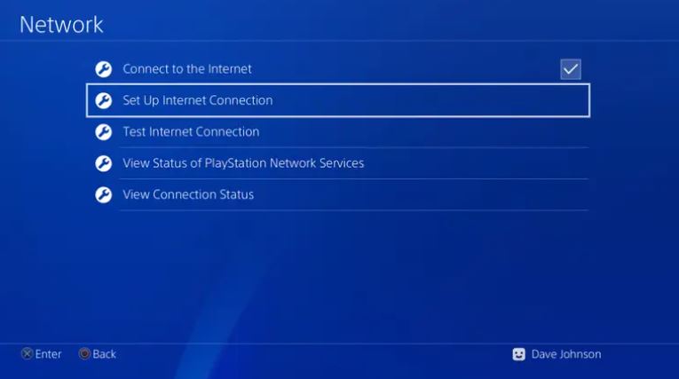 set up internet connection in PS4