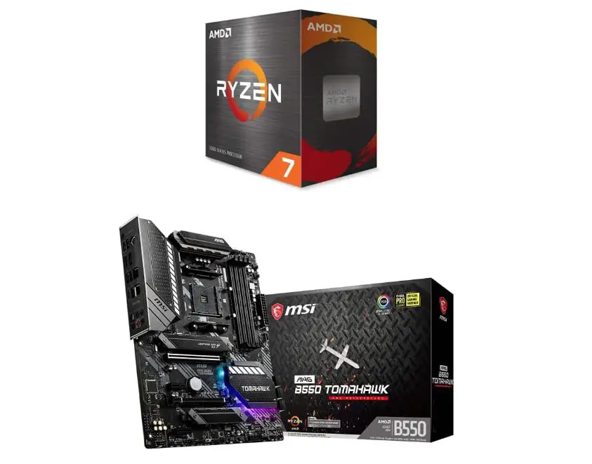 Cpu and motherboard combo with AMD ryzen 7 5800X and MSI B550 Tomahawk motherboard