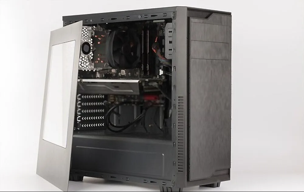 sliding a side panel to open pc case